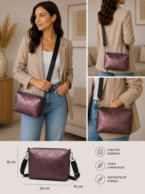 CROSSBODY KABELKA - S - koženka