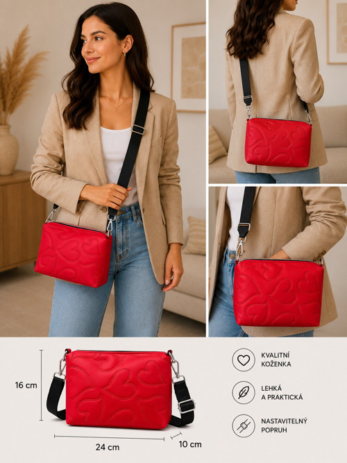 CROSSBODY KABELKA - S - koženka
