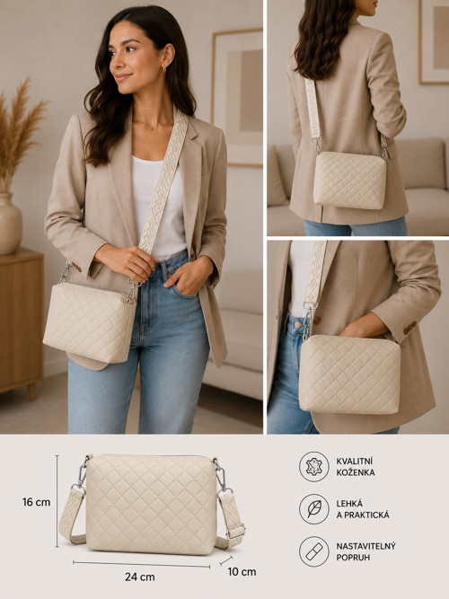 CROSSBODY KABELKA - S - koženka