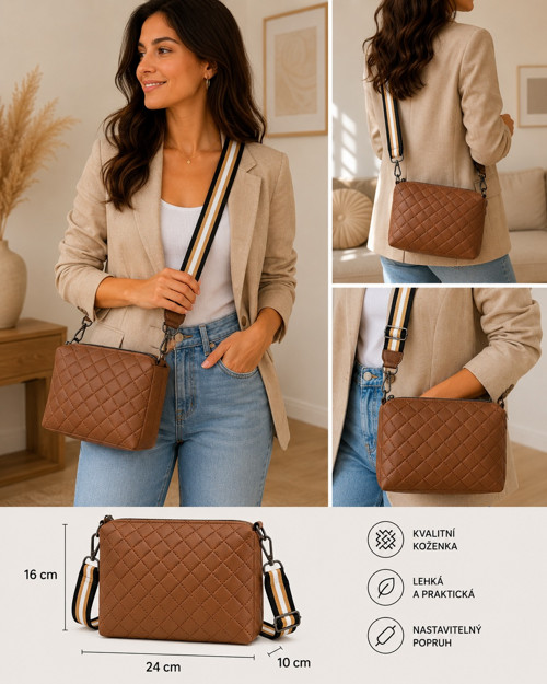 CROSSBODY KABELKA - S - koženka — foto 1