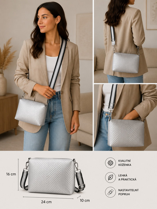 CROSSBODY KABELKA - S - koženka — foto 1