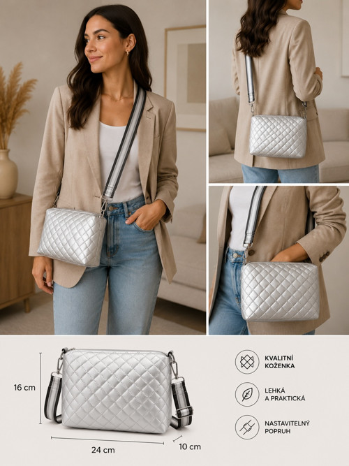 CROSSBODY KABELKA - S - koženka — foto 1