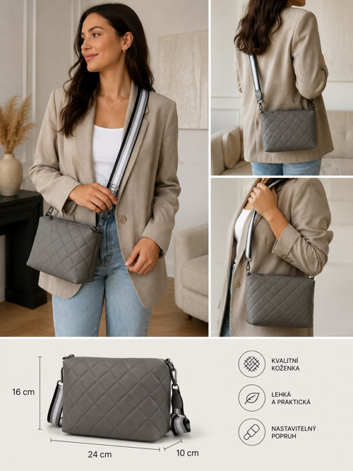 CROSSBODY KABELKA - S - koženka — foto 1