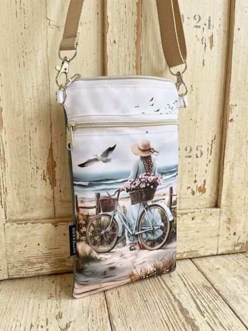 Dáma s kolem - taštička crossbody na mobil