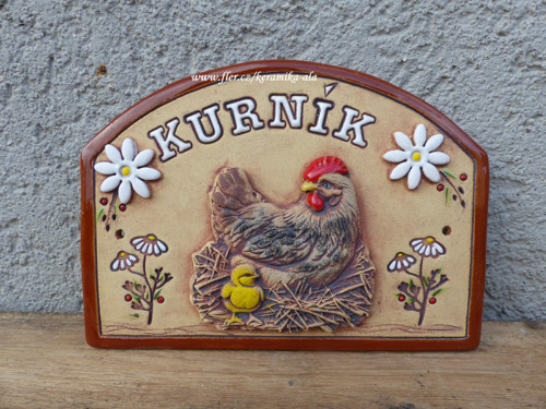 Keramická cedulka ,,KURNÍK" č.2 / SKLADEM