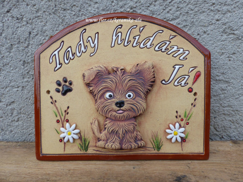 Keramická cedulka - Yorkshirre terrier 1 / skladem