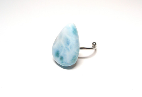 Larimar, prsten chirurgická ocel — foto 1