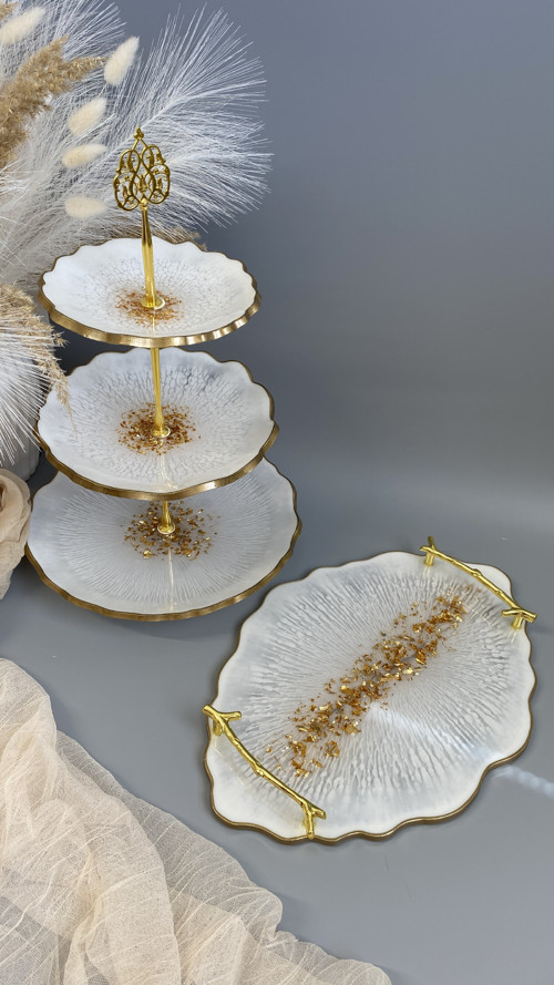 Exkluzivní servírovací set „White & Gold“