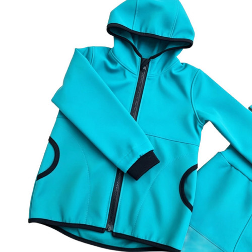 Softshell bunda dětská petrol letní