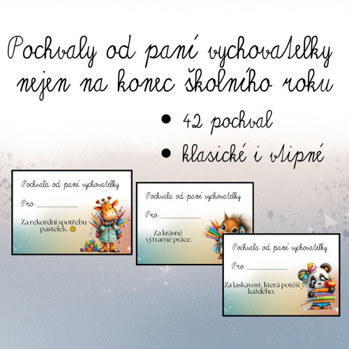 Pochvaly od paní vychovatelky
