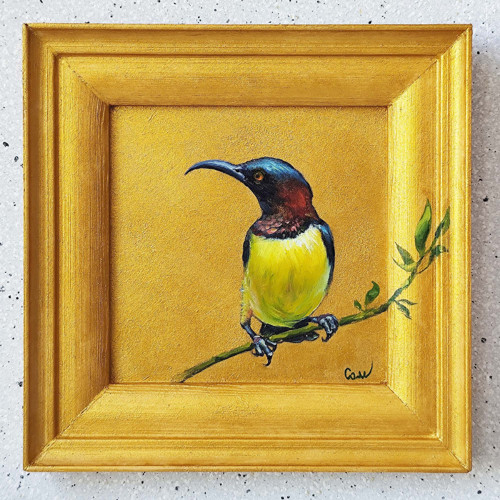 Sběratelská realistiká miniatura "Ptaček" 13x13