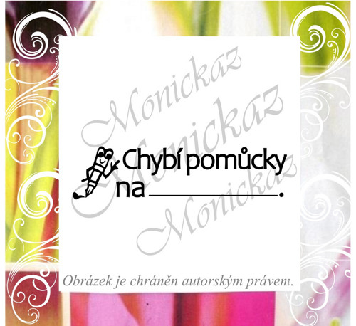 Chybí pomůcky na ... 2597. Razítko.