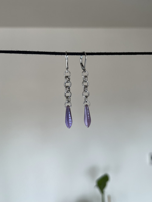 Náušnice Purple Beads