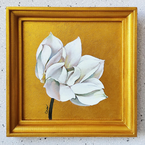 Sběratelská miniatura Bílý lotos 14,5x14,5cm