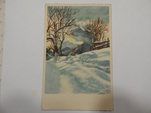 Pohlednice - MALOVANÁ KRAJINA -zima - r.1945