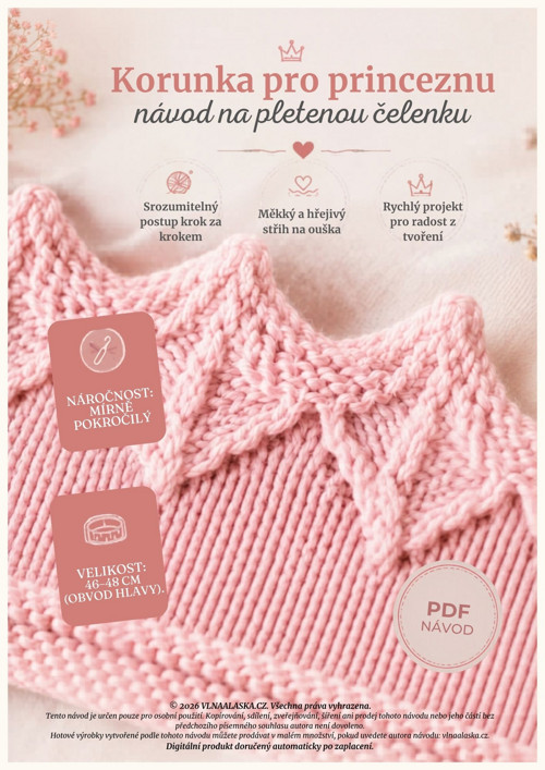 Návod na pletení – Korunka pro princeznu (PDF)