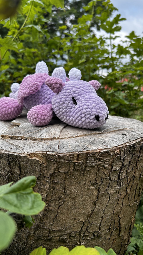 Háčkovaný Drak Marshmallow - fantasy dekorace