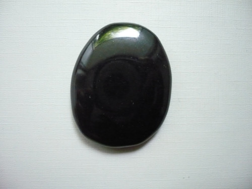 Placka - obsidián 48 mm, č.455w
