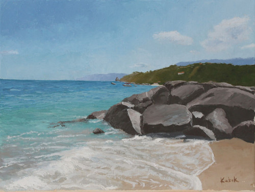 Obraz "Pláž v Itálii" - 30x40 cm