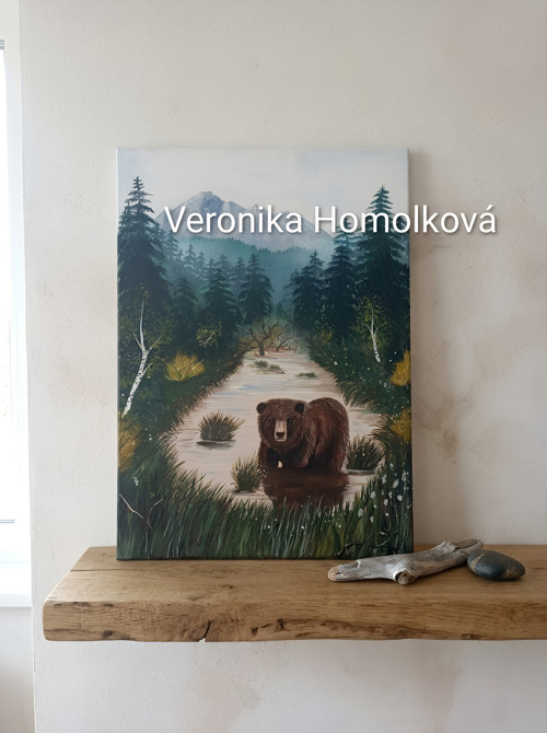 Autorský obraz Močál, akryl na plátně 70x50 cm
