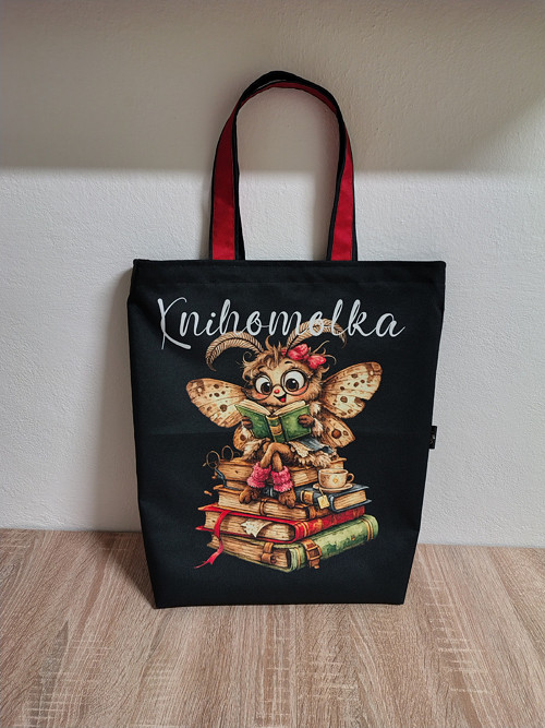 Nákupní taška oboustranná knihomolka