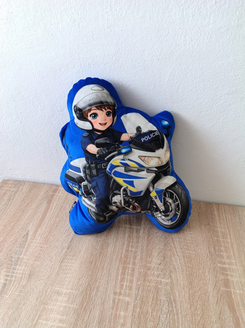 Policista na motorce - 3D polštář