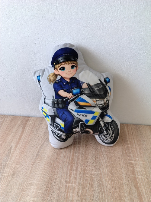 Policistka na motorce - 3D polštář