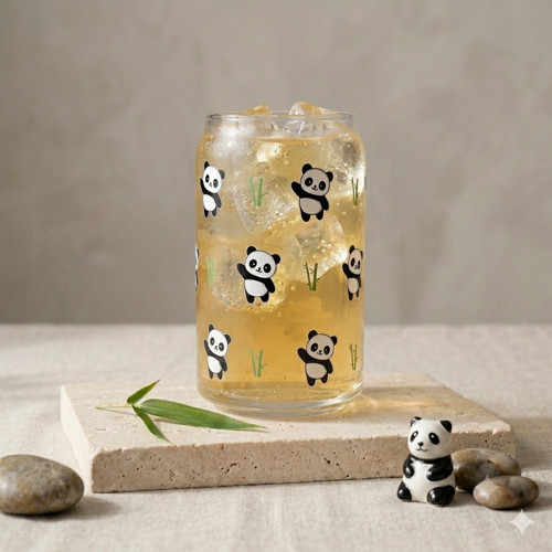 Sklenička Panda s bambusem