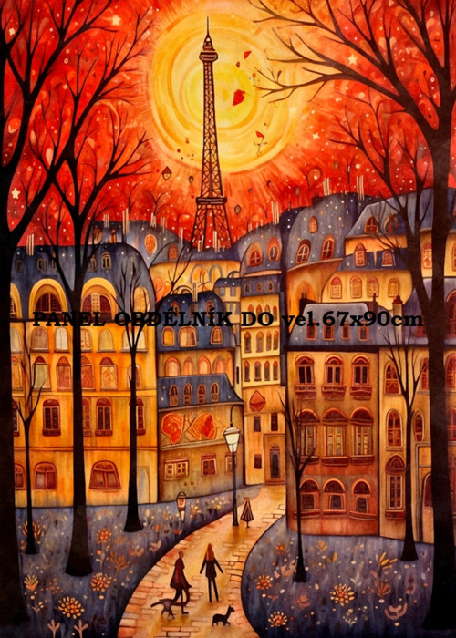 Bavlněný panel Paříž 14x20 cm - skladem — foto 1