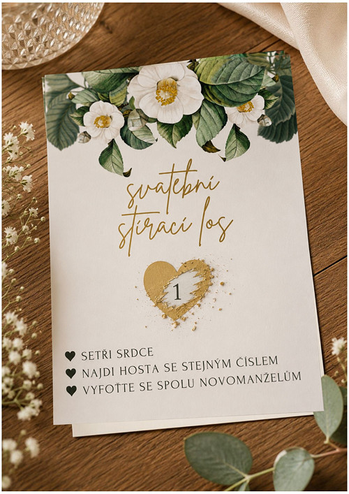 Svatební stírací los - přírodní motiv