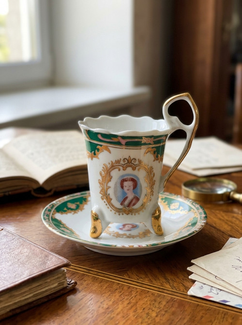 Porcelánový šálek na nožičkách