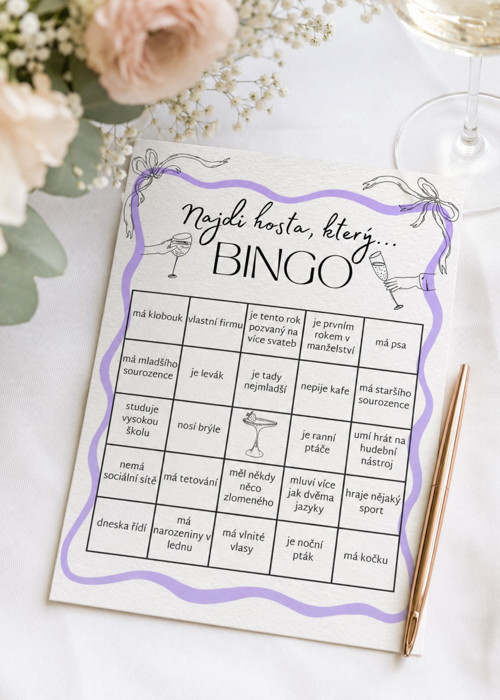 Svatební bingo - různé barvy PDF