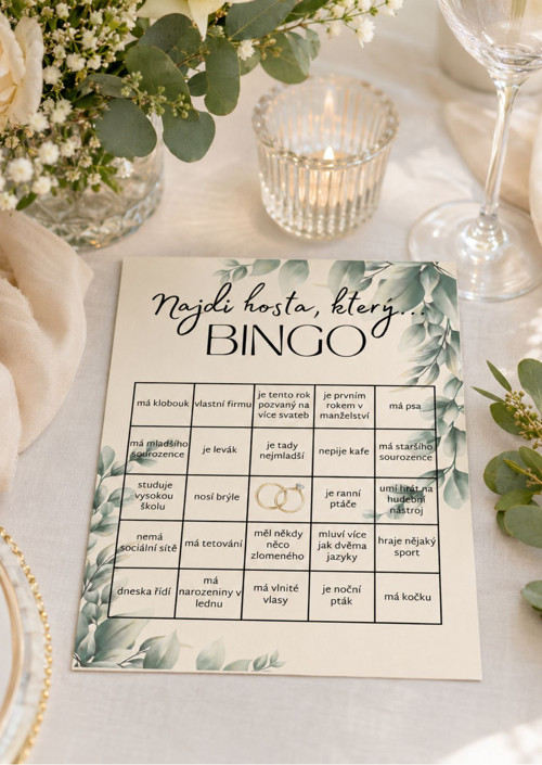 Svatební bingo - přírodní motiv ver. 1, PDF