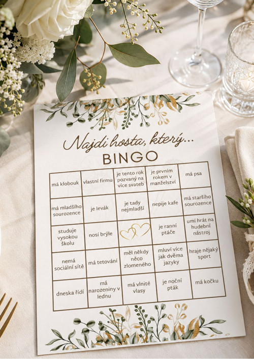 Svatební bingo - přírodní motiv ver. 2, PDF