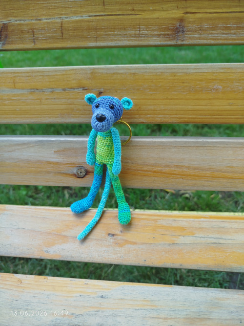 Handmade Amigurumi Panther Keychain 5"