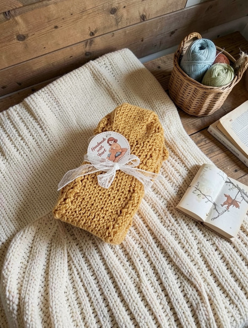 Hořčičné semínko pletené ponožky vel. 37-40