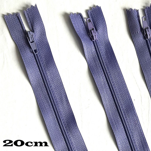 Zip - 20cm - fialovo-šedá
