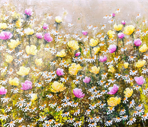 Žluté květy......80x70cm