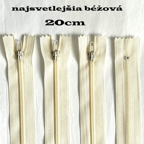 Zip - 20cm - nejsvětlejší béžová