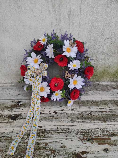 Luční letní věnec Maky, 35 cm