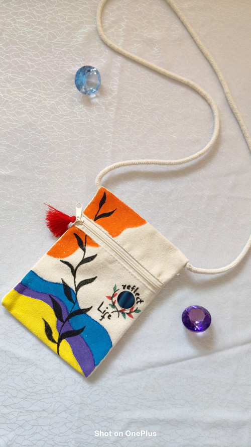Ručně malovaná crossbody kabelka – Reflect Life