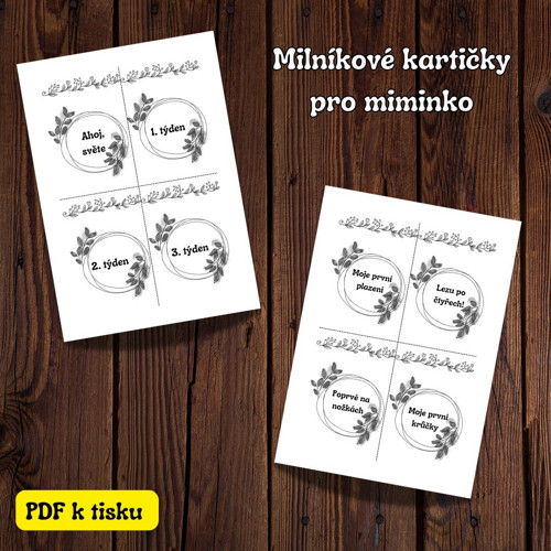 Milníkové kartičky pro miminko