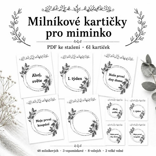 Milníkové kartičky pro miminko