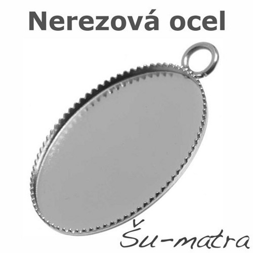 Přívěsek s lůžkem 14x10 mm z nerez oceli (2 ks)
