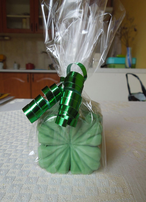 Hand made svíčka Zelená květina