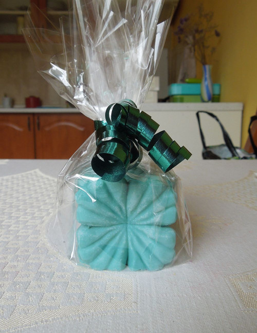 Hand made svíčka Tyrkysová květina