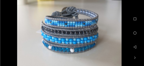 Náramek Wrap Bracelet v šedo - modré