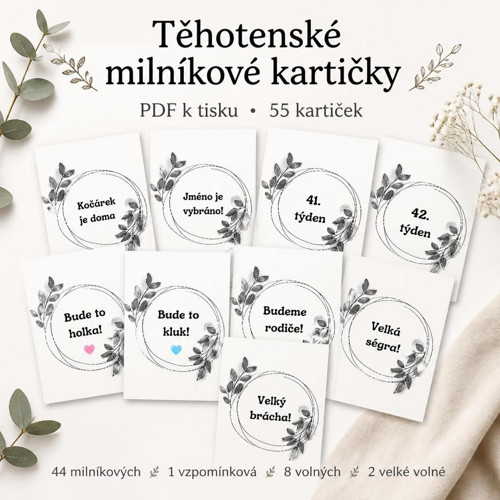 Těhotenské milníkové kartičky