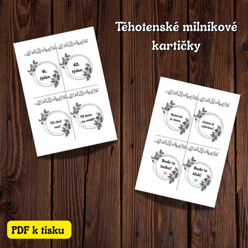 Těhotenské milníkové kartičky