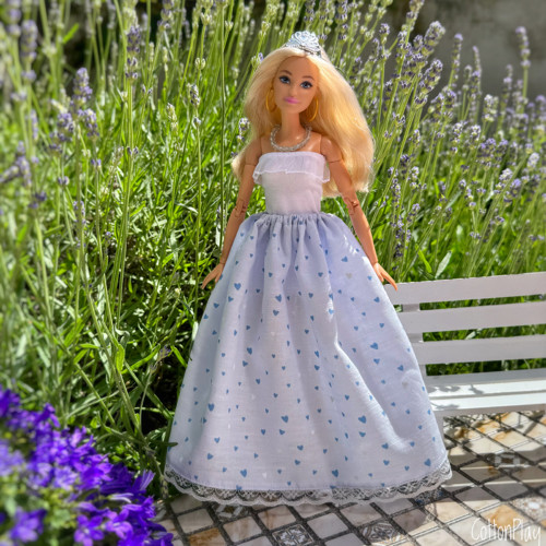 Princezna Barbie - Sada oblečení - Světle modrá